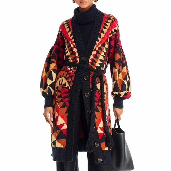 🌺🎉HP🎉🌺 NWT Farm Rio Heart Deco Maxi Knit Cardigan - Picture 8 of 15